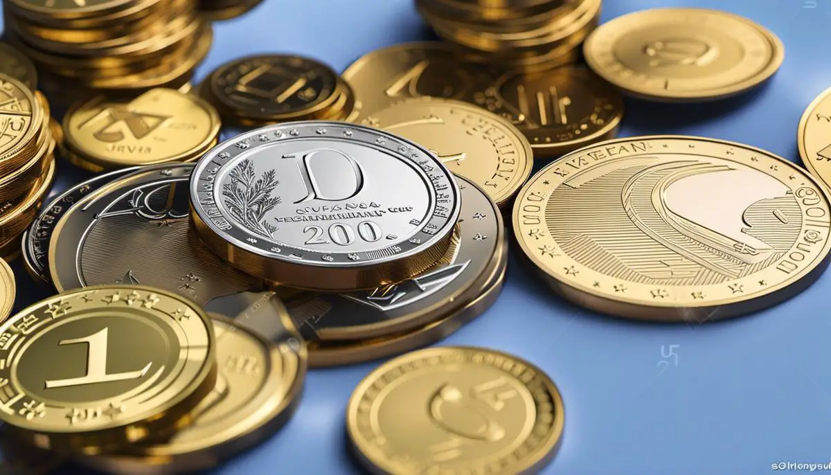 Imagem ilustrativa de uma conta internacional em euro com diversos símbolos de moedas em segundo plano